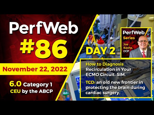 PerfWeb 86 - Day 2 - How to Diagnosis Recirculation in Your ECMO Circuit. TCD: Protecting the Brain