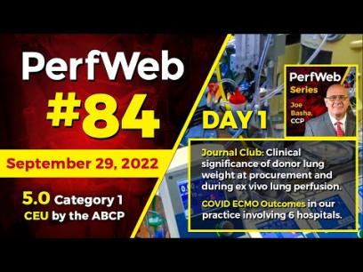 PerfWeb 84 - Day 1 - Journal Club and COVID ECMO Outcomes