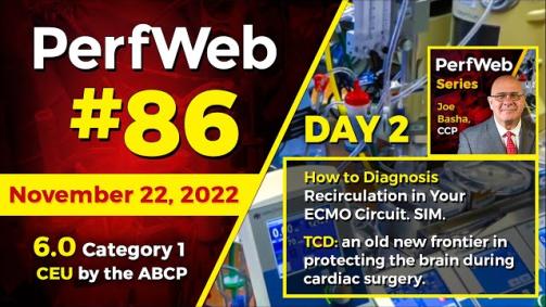 PerfWeb 86 - Day 2 - How to Diagnosis Recirculation in Your ECMO Circuit. TCD: Protecting the Brain